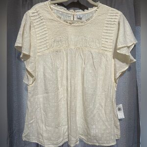 Old Navy Ivory Textured Blouse